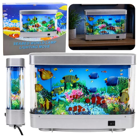 ⁨Sztuczne Akwarium Dekoracyjne Lampka Nocna LED Rybki 3D Ruchome Kolorowe⁩ w sklepie Wasserman.eu