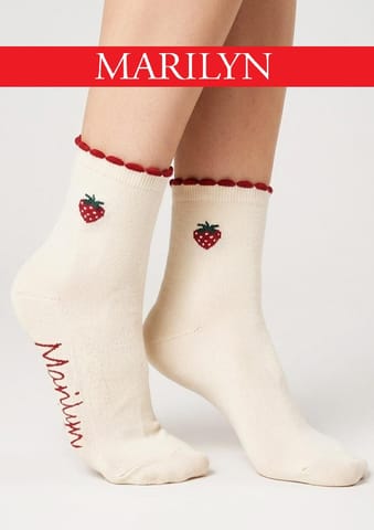⁨SKARPETY MARILYN DAMSKIE STRAWBERRY (kolor ecri, rozmiar 36-40)⁩ w sklepie Wasserman.eu