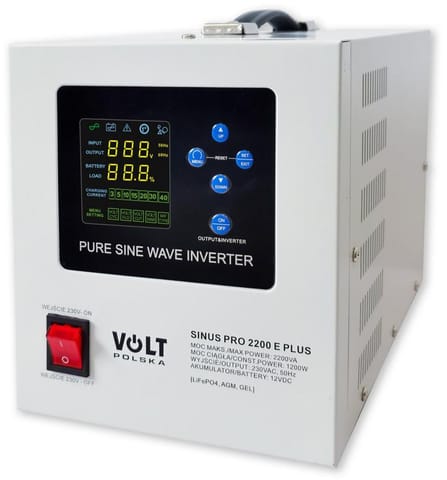 ⁨Przetwornica VOLT POLSKA SINUSPRO 2200E PLUS 12/230V (1200/2200W) [AGM, GEL, LiFePO4]⁩ w sklepie Wasserman.eu