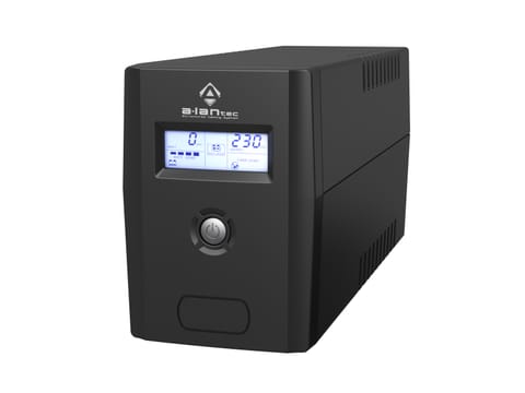 Zasilacz awaryjny UPS 800VA/480W, 220V/50Hz, obudowa Tower, LCD, 2×CEE 7/3, USB, akumulator VRLA 1×9Ah, kabel USB A-B 1.2 m, kabel zasilający CEE 7/7 1.4 m ALANTEC w sklepie Wasserman.eu