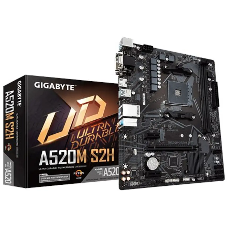 ⁨Gigabyte A520M S2H 1.0 AMD family processor, Processor socket AM4, DDR4 DIMM, Memory slots 2, AMD A Chipset, Micro ATX⁩ at Wasserman.eu