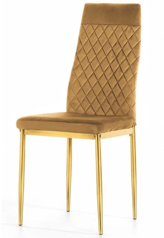 ⁨Krzesło tapicerowane VALVA CARO VELVET TRUFLE GOLD⁩ w sklepie Wasserman.eu