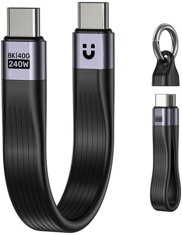 ⁨Unitek Kabel USB-C w formie breloka | USB4 | 40 Gb/s | 240W PD 8K | 13 cm, czarny⁩ w sklepie Wasserman.eu