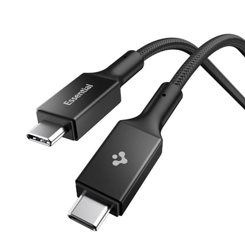 ⁨Spigen EB10015CC Essential - Kabel USB-C do USB-C PD 100W 1.5m (Czarny)⁩ w sklepie Wasserman.eu
