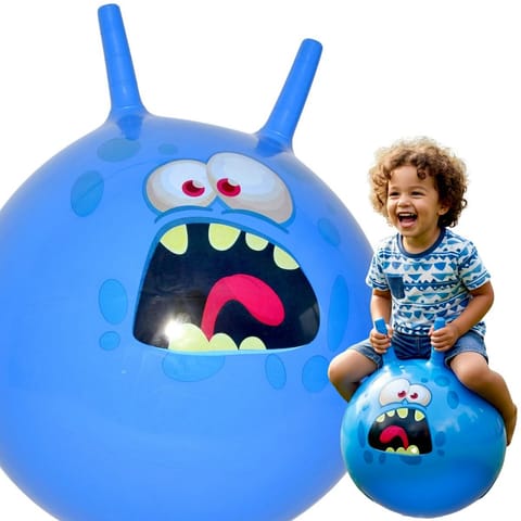 ⁨PIŁKA DO SKAKANIA Z ROGAMI SKOCZEK 45CM NIEBIESKA ENERO TOYS⁩ w sklepie Wasserman.eu