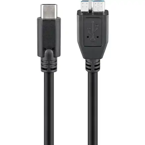 ⁨Goobay 67995 USB-C to micro-B 3.0 cable Round cable, SuperSpeed data transfer - The USB-C cable supports data transfer rates up⁩ w sklepie Wasserman.eu