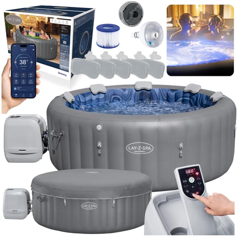 ⁨Dmuchane Spa Santorini 7 osobowe 216 x 216  x 80 cm Bestway 6001T⁩ w sklepie Wasserman.eu