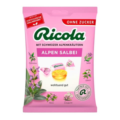 ⁨Ricola Alpen-Salbei Cukierki bez Cukru Szałwia Alpejska 75 g⁩ w sklepie Wasserman.eu