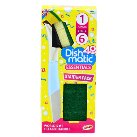 ⁨Dishmatic Pakiet Startowy Gąbka do Naczyń z Dozownikiem+6 Gąbek⁩ w sklepie Wasserman.eu