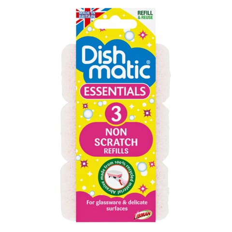 ⁨Dishmatic Non-Scratch Gąbki Zapasowe z Antybakteryjnym Środkiem Ściernym  3 szt.⁩ w sklepie Wasserman.eu