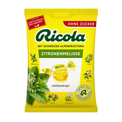 ⁨Ricola Zitronenmelisse Cukierki bez Cukru Melisa Cytrynowa 75 g⁩ w sklepie Wasserman.eu