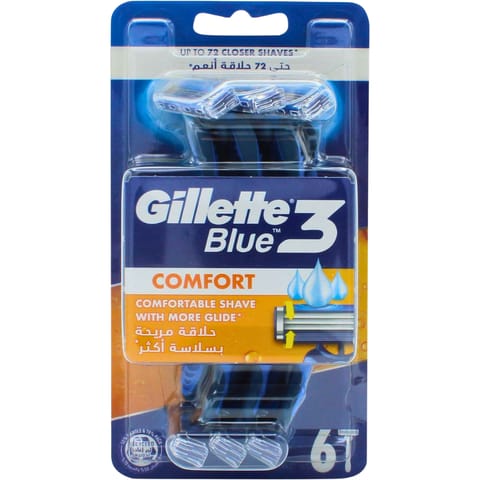 ⁨Gillette Blue 3 Comfort Jednorazowe Maszynki do Golenia 6 szt.⁩ w sklepie Wasserman.eu