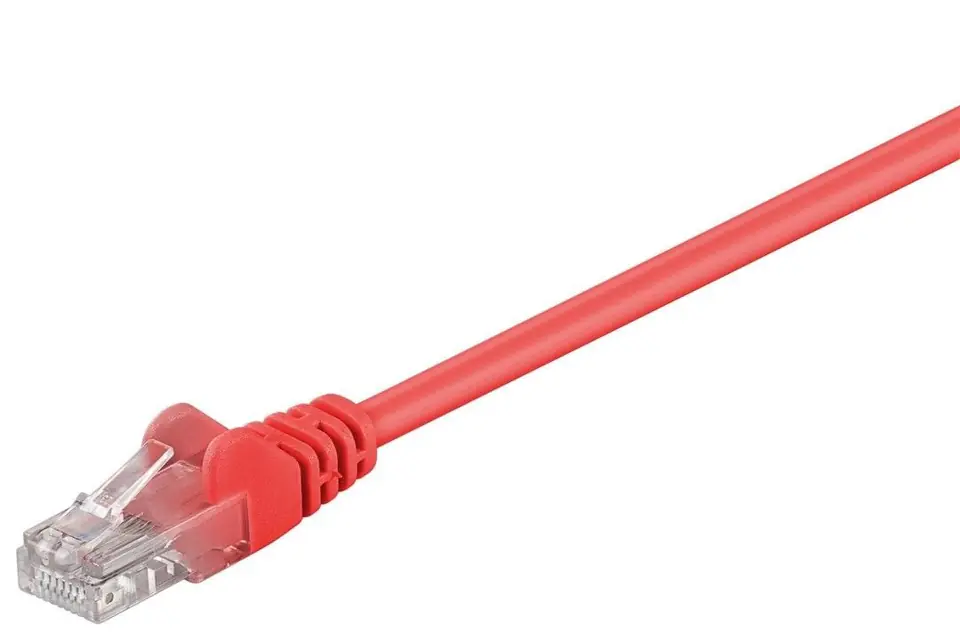 ⁨Goobay CAT 5e patch cable, U/UTP 68369 3 m, Red⁩ w sklepie Wasserman.eu