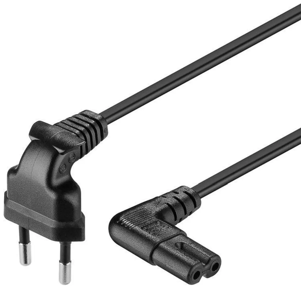 ⁨Goobay Euro connection cord, both ends angled 97344 0.75 m, Black⁩ at Wasserman.eu