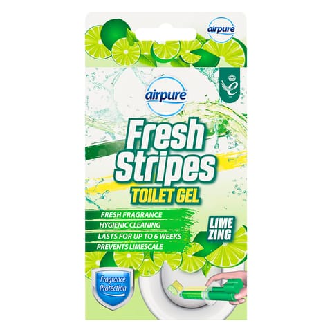 ⁨Airpure Fresh Stripes Lime Zing Pasek Żelowy Do WC  45 ml⁩ w sklepie Wasserman.eu