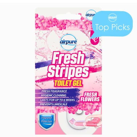⁨Airpure Fresh Stripes  Fresh Flowers Pasek Żelowy Do WC 45 ml⁩ w sklepie Wasserman.eu