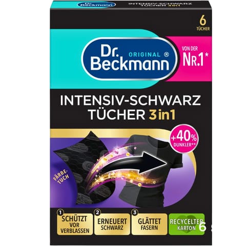 ⁨Dr.Beckmann Intensiv-Schwarz Intensywnie Czarne Chusteczki do Prania 8 szt.⁩ w sklepie Wasserman.eu