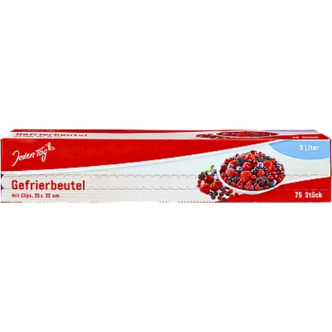 ⁨Jeden Tag Worki do Mrożenia z Klipsem 3 l 75 szt.⁩ w sklepie Wasserman.eu