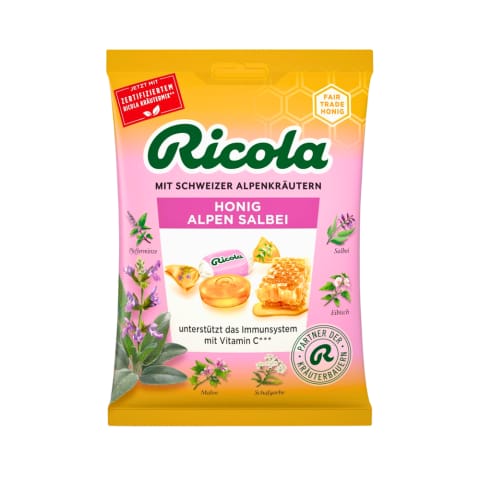 ⁨Ricola Honig Alpen Salbei Cukierki Miodowo-Alpejskie 75 g⁩ w sklepie Wasserman.eu