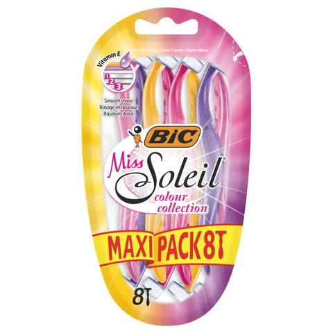 ⁨BIC Miss Soleil Color Maszynka do Golenia Maxi Pack 8 sztuk⁩ w sklepie Wasserman.eu
