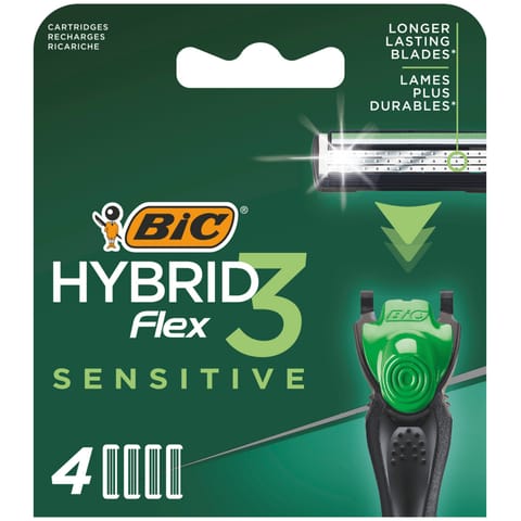 ⁨BIC Wkłady do Maszynki do Golenia Hybrid Flex 3 Sensitive 4 Wkłady⁩ w sklepie Wasserman.eu