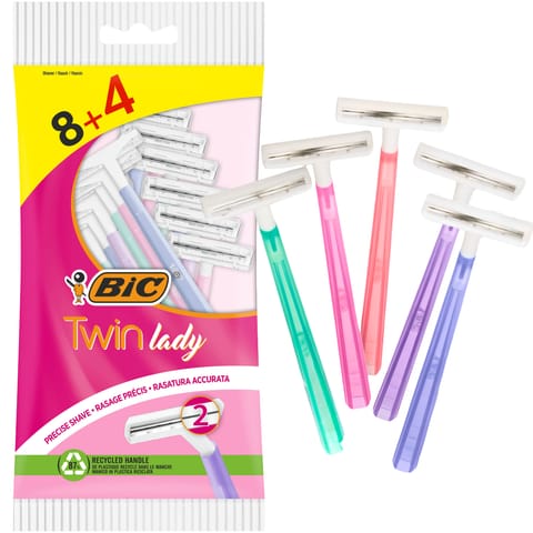 ⁨BIC Maszynka Jednorazowa do Golenia Twin Lady 8+4 sztuk⁩ w sklepie Wasserman.eu