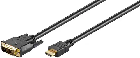 ⁨Goobay DVI-D/HDMI cable, gold-plated HDMI to DVI-D, 2 m⁩ at Wasserman.eu