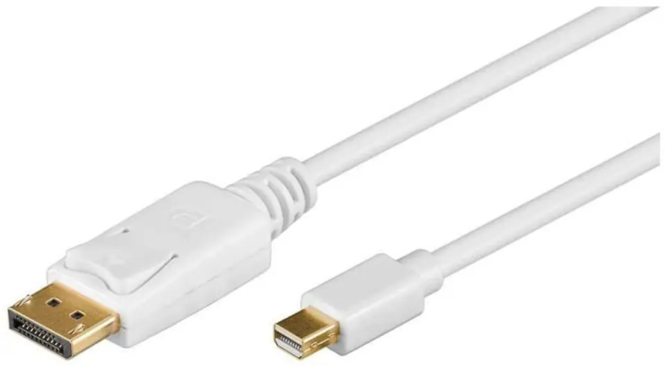 ⁨Goobay | DisplayPort cable | Male | 20 pin DisplayPort | Male | Mini DisplayPort | 1 m | White⁩ w sklepie Wasserman.eu