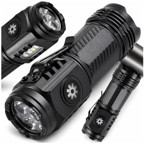 ⁨Mocna Latarka LED Taktyczna Akumulatorowa USB-C Survival Z MAGNESEM ŚWIATŁO BOCZNE⁩ w sklepie Wasserman.eu