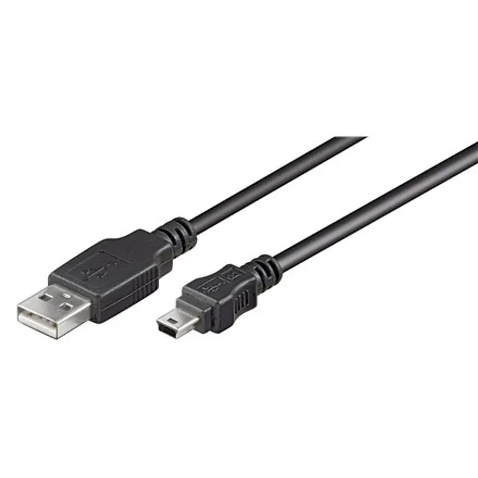 ⁨Goobay USB 2.0 Hi-Speed cable USB 2.0 male (type A), USB 2.0 mini male (type B, 5-pin), 1.5 m, Black⁩ w sklepie Wasserman.eu