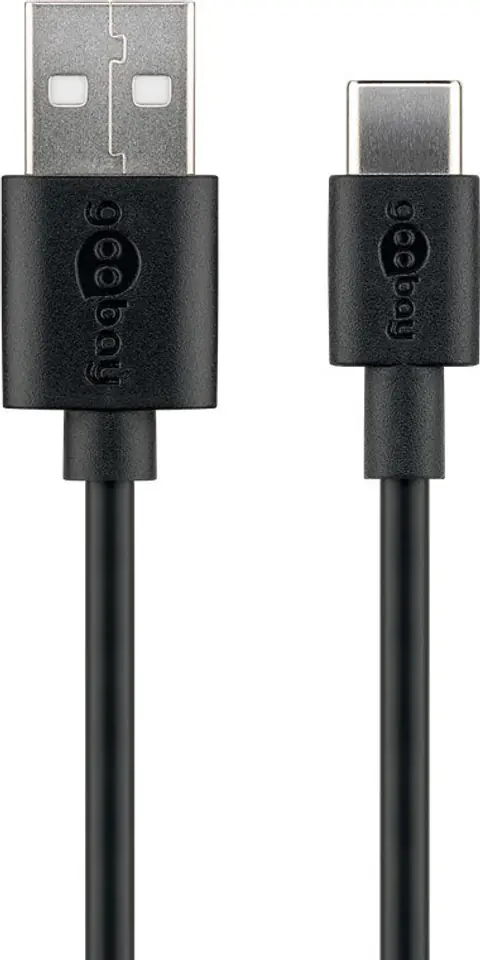 ⁨Goobay | USB-C cable | Male | 4 pin USB Type A | Male | Black | 24 pin USB-C | 0.1 m⁩ w sklepie Wasserman.eu