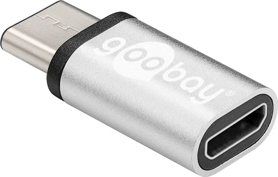 ⁨Goobay USB-C to USB 2.0 Micro-B adapter 56636 USB Type-C, USB 2.0 Micro female (Type B), Grey⁩ at Wasserman.eu