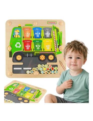 ⁨MASTERKIDZ Tablica Magnetyczna Segregowanie Odpadów Ciężarówka do Recyklingu Montessori⁩ w sklepie Wasserman.eu