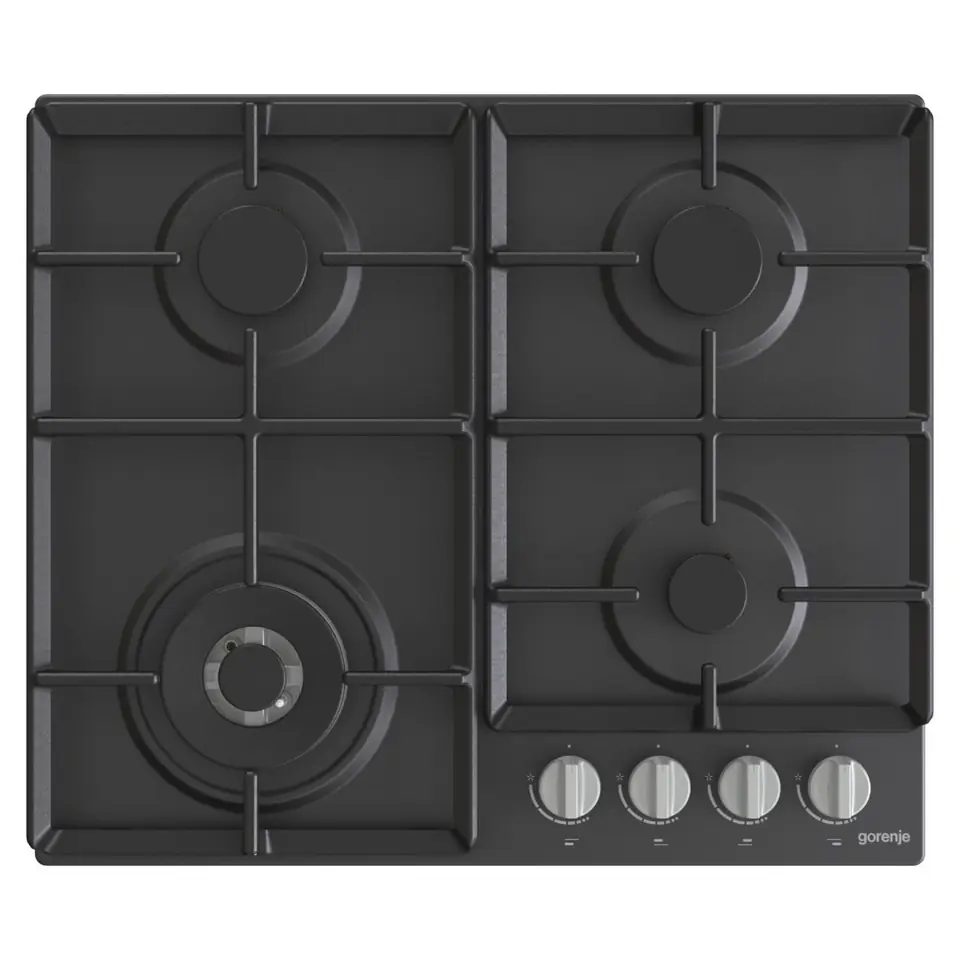 ⁨Gorenje Hob GW641EXB Gas, Number of burners/cooking zones 4, Mechanical, Black⁩ w sklepie Wasserman.eu