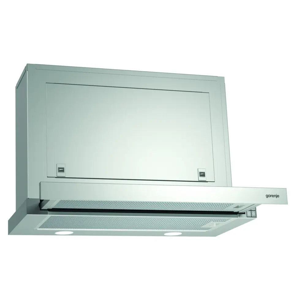 ⁨Gorenje Hood BHP623E8X Telescopic, Energy efficiency class B, Width 60 cm, 610 m³/h, Mechanical control, LED, Stainless steel⁩ w sklepie Wasserman.eu