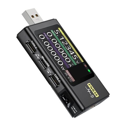 ⁨Tester portu USB FNIRSI FNB58 Czarny⁩ w sklepie Wasserman.eu