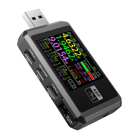 ⁨Tester portu USB FNIRSI FNB48P Czarny⁩ w sklepie Wasserman.eu