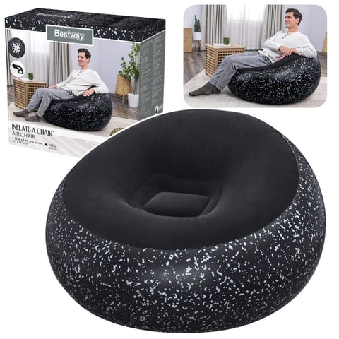 ⁨Fotel Dmuchany Siedzisko Czarny Inflate A Chair Bestway 75153⁩ w sklepie Wasserman.eu
