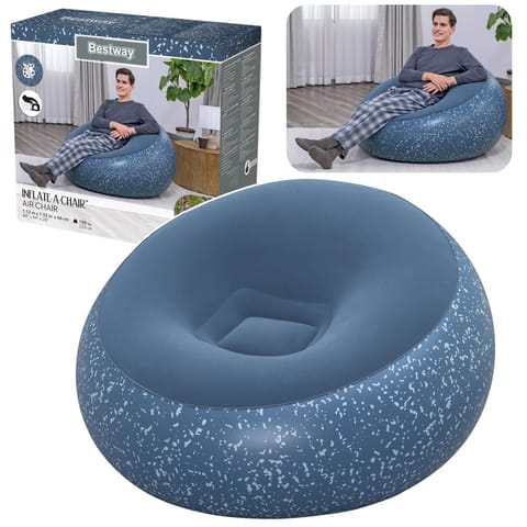 ⁨Fotel Dmuchany Siedzisko Niebieski Inflate A Chair Bestway 75154⁩ w sklepie Wasserman.eu