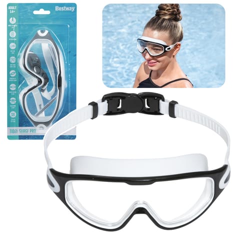 ⁨Okulary Do Pływania Regulowane Czarno-Białe Bestway 21194⁩ w sklepie Wasserman.eu