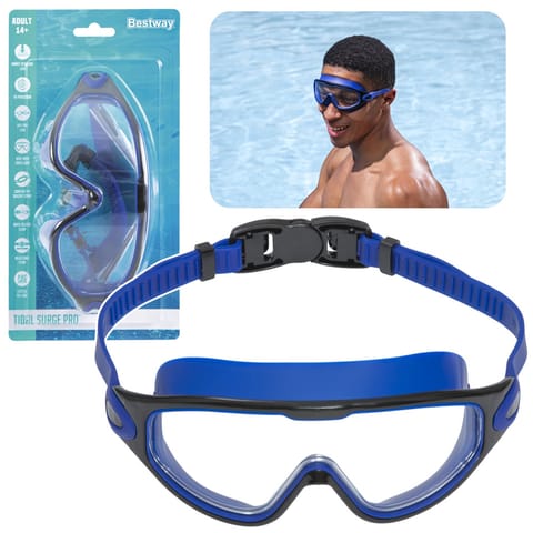 ⁨Okulary Do Pływania Regulowane Czarno-Niebieskie Bestway 21194⁩ w sklepie Wasserman.eu