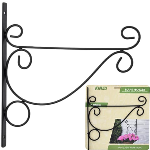 ⁨WIESZAK NA ROŚLINY METALOWY ZAWIJASY ORNAMENT CZARNY 26X28CM KINZO⁩ w sklepie Wasserman.eu