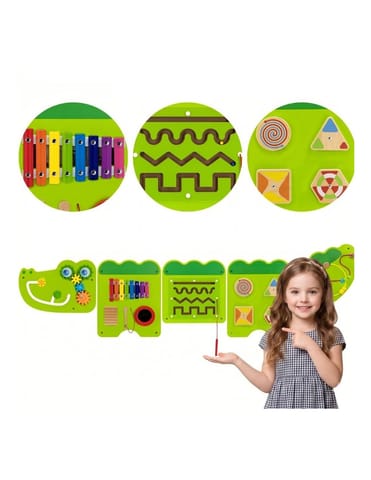 ⁨VIGA Tablica Sensoryczna Manipulacyjna Krokodyl Certyfikat FSC Montessori⁩ w sklepie Wasserman.eu