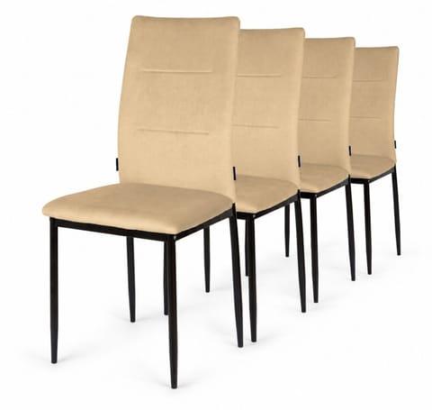 ⁨Krzesła tapicerowane Zestaw 4 VALVA DUO VELVET BEIGE⁩ w sklepie Wasserman.eu