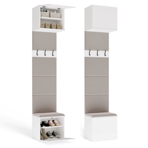 ⁨WIESZAK HAGA 1W Szafka Do Przedpokoju Korytarza BIAŁY 238x50x35 cm⁩ w sklepie Wasserman.eu