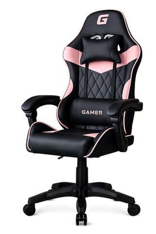 ⁨Fotel obrotowy gamingowy EVO PU PINK XL⁩ w sklepie Wasserman.eu