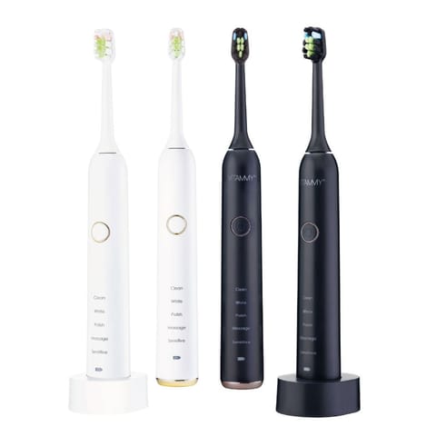 ⁨VITAMMY SYMPHONY BLACK i WHITE Szczoteczka soniczna do zębów z komfortową obudową, 2 szt⁩ w sklepie Wasserman.eu