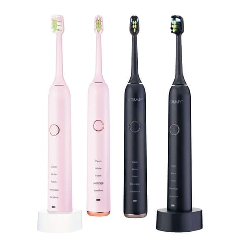 ⁨VITAMMY SYMPHONY BLACK i PINK Szczoteczka soniczna do zębów z komfortową obudową, 2szt⁩ w sklepie Wasserman.eu