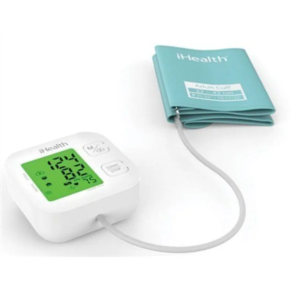 ⁨IHealth Track KN-550BT Wireless Bluetooth connection, White/Blue, Weight 438 g, Calculation of blood pressure (systolic and dias⁩ at Wasserman.eu