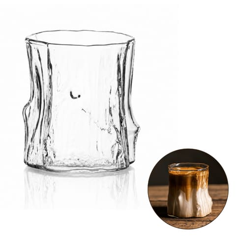 ⁨Szklanka 100ml Falowana, wzór drewna 1 szt do kawy, drinków, whiskey SZK208⁩ w sklepie Wasserman.eu